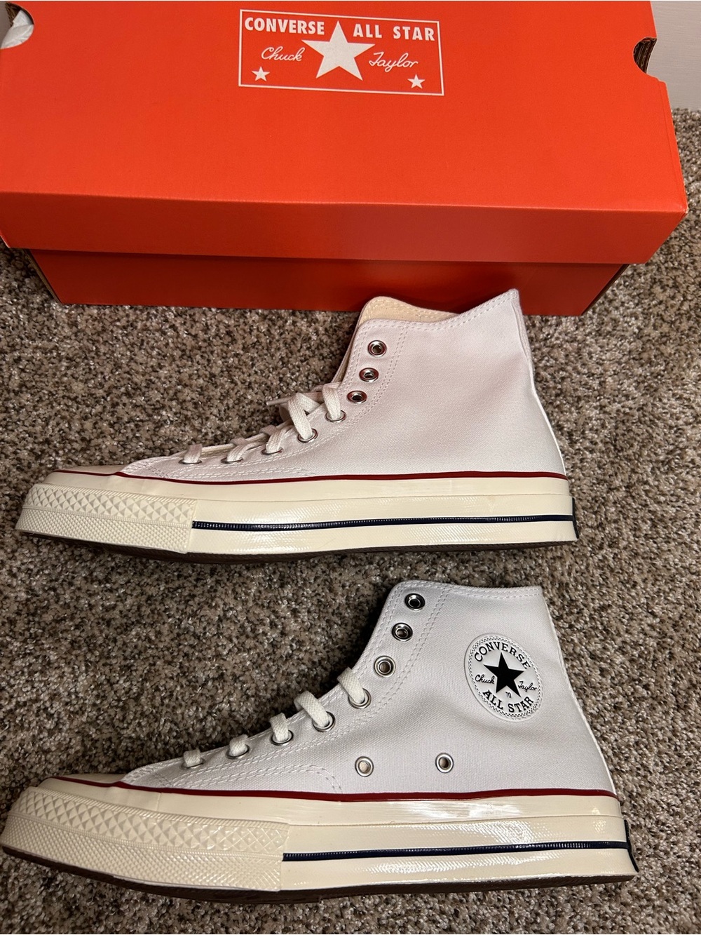 NEW Converse white Chuck 70 high tops Men's 8/ Women's 10 - Picture 7 of 11